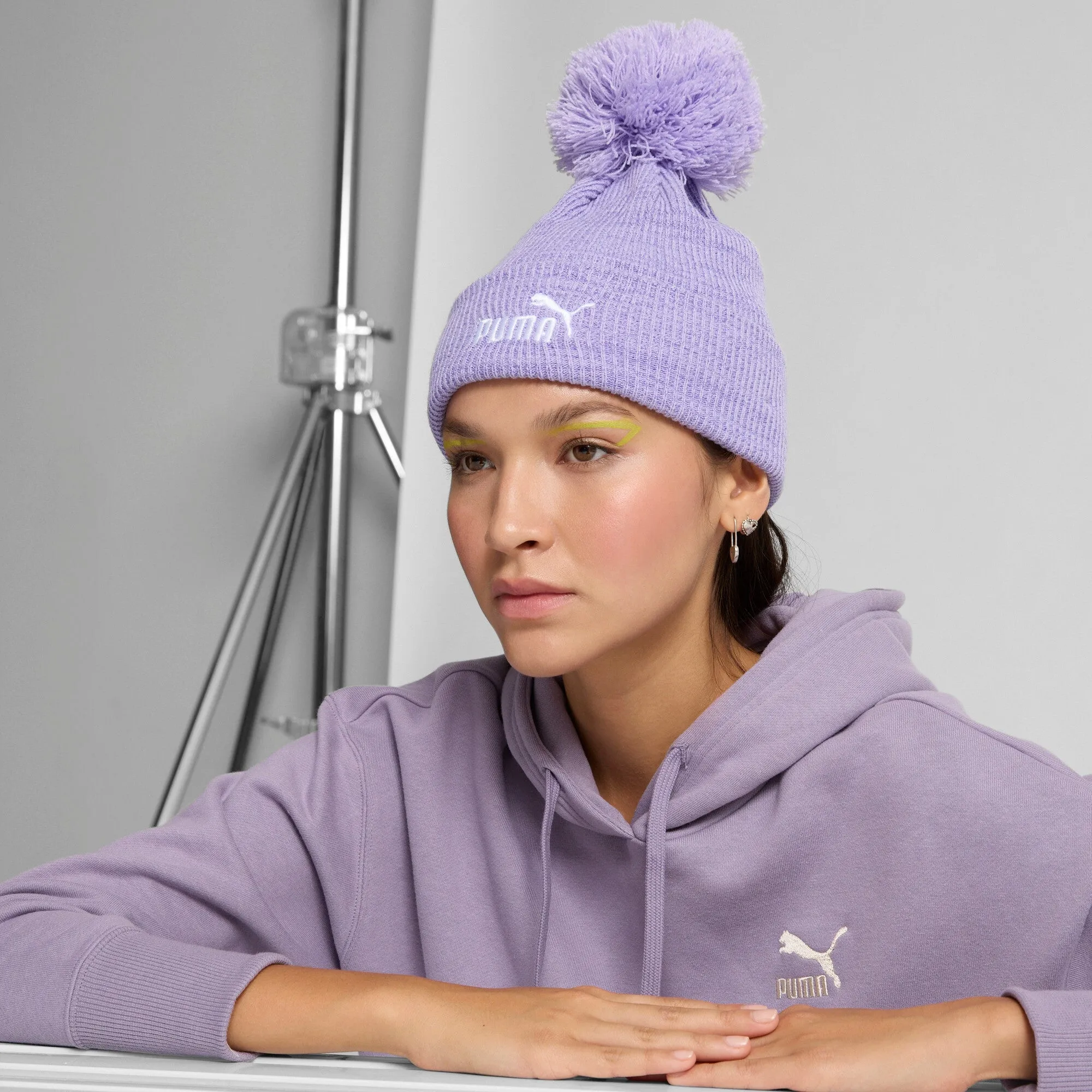 PUMA Women's Ribbed Pom Pom Beanie