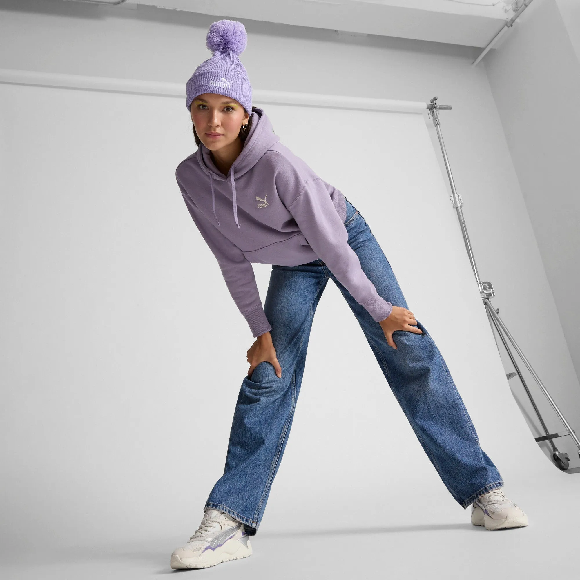 PUMA Women's Ribbed Pom Pom Beanie