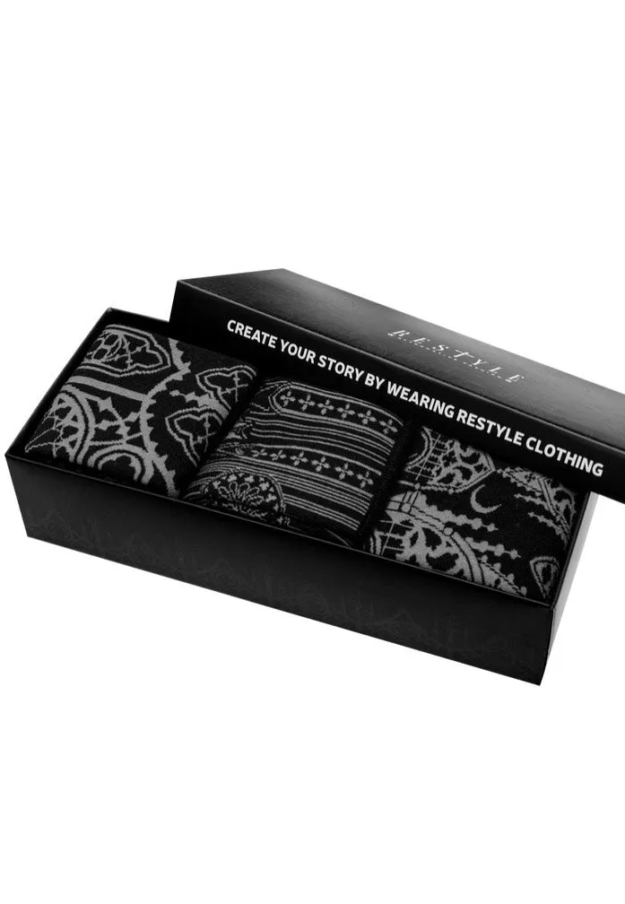 Restyle - Cathedral Present Pack Of 3 Black - Socks