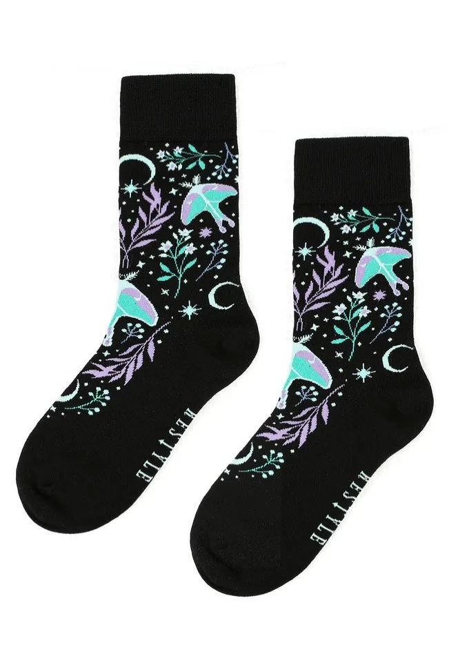 Restyle - Moonglow Jaquard Black - Socks