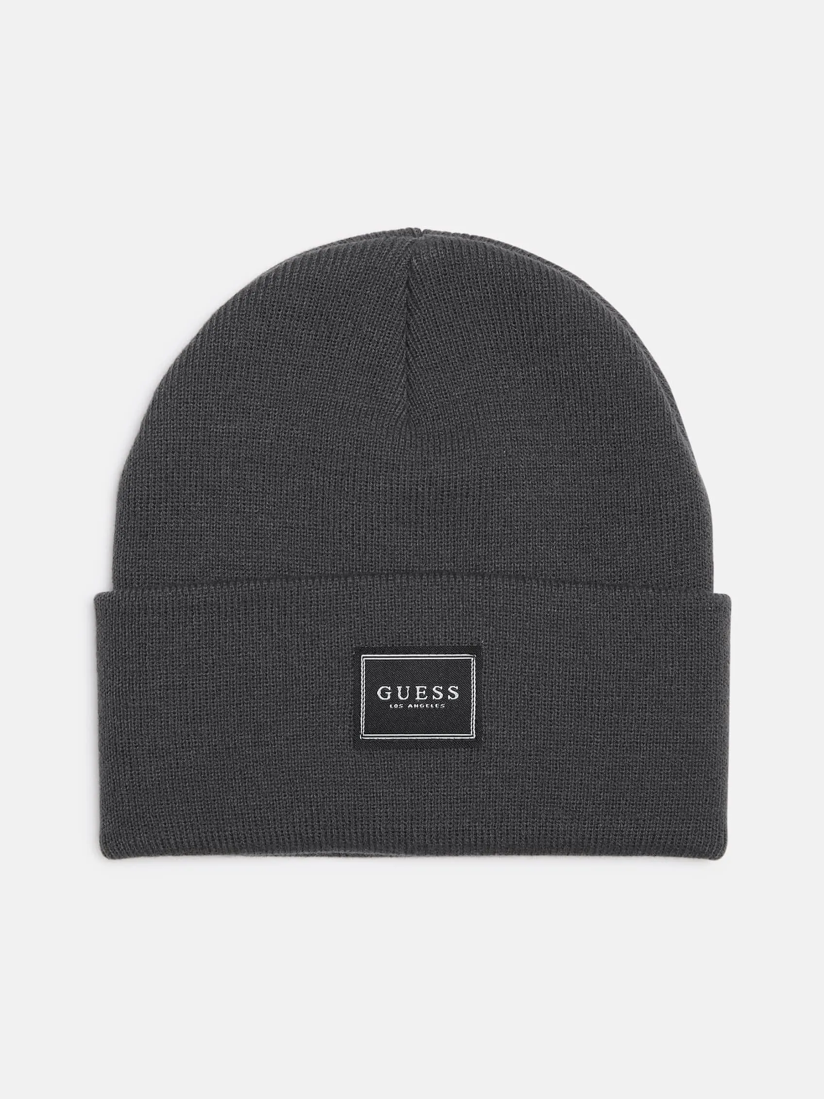 Rib-Knit Logo Patch Beanie