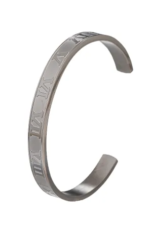 Roman Numeral Cuff Bracelet - Black