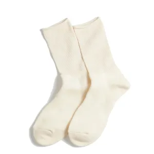 RoToTo Washi Pile Crew Sock Ivory