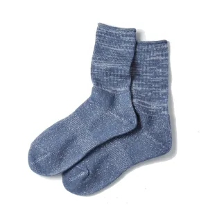RoToTo Washi Pile Crew Sock Slate Blue