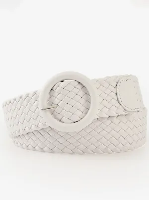 Round Buckle Woven Belt