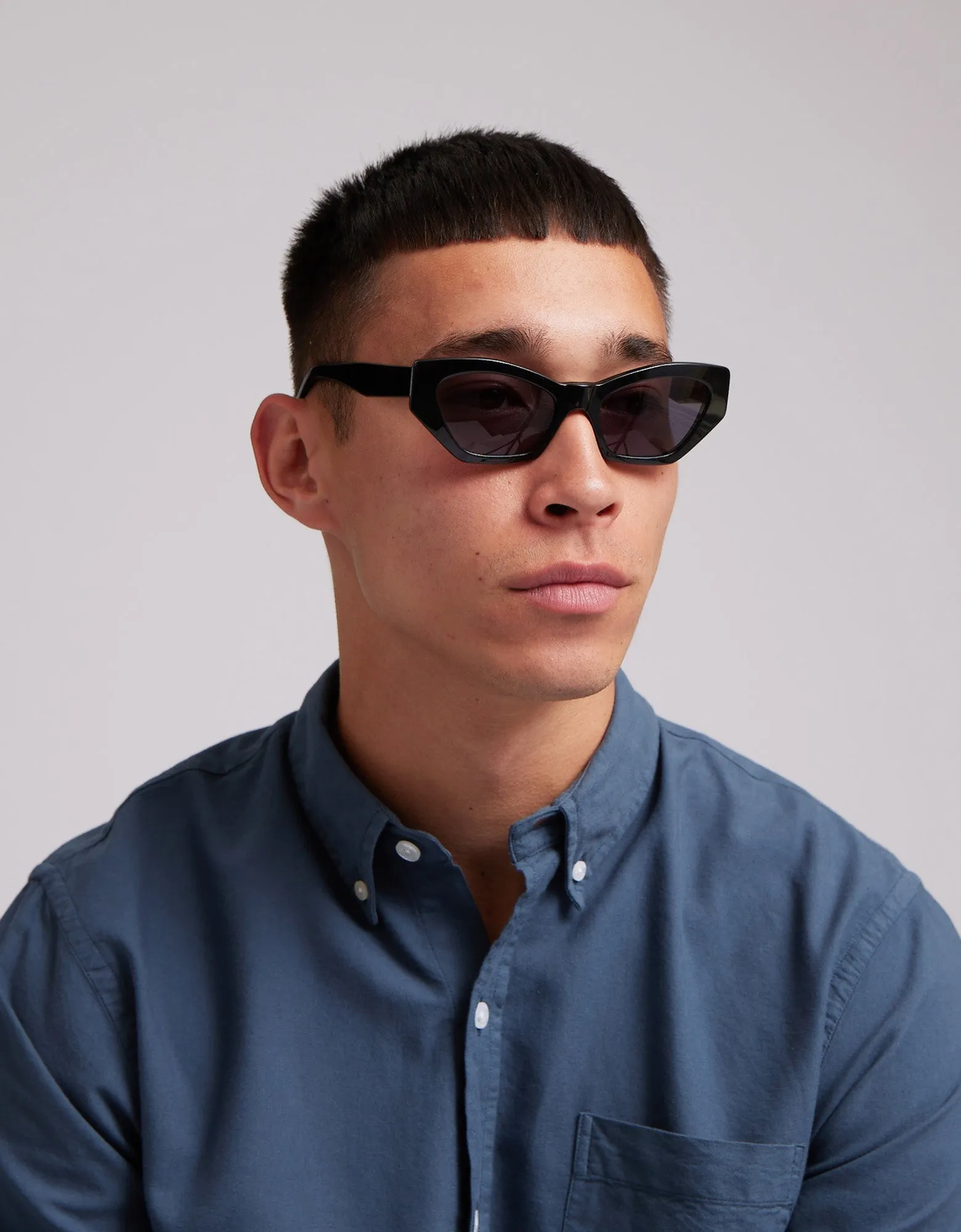 Sunglass 07 - Ivory White Solid - Light Pink