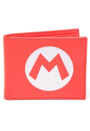 Super Mario - Red Bifold With Symbol Embroidery - Wallet