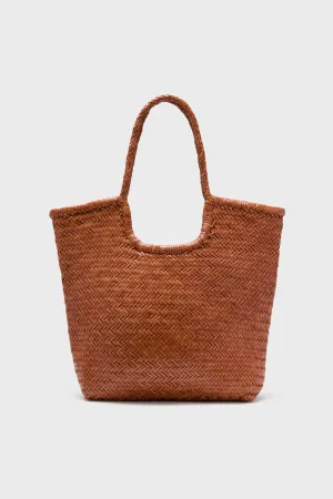 Tan Diagonal Arched Tote