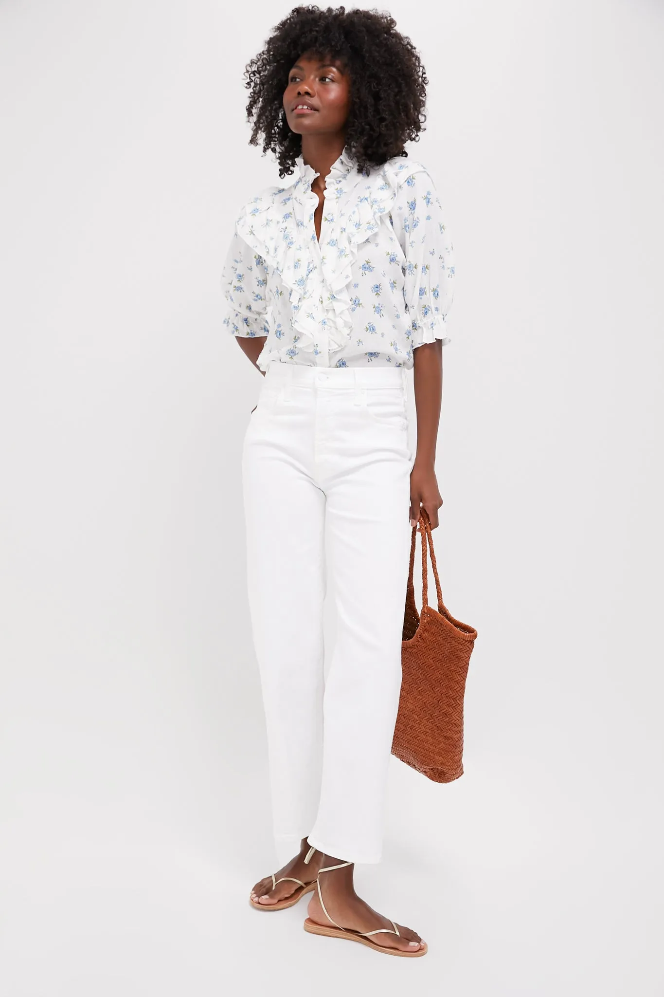 Tan Diagonal Arched Tote