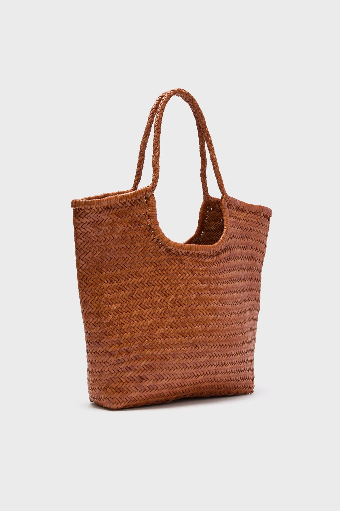 Tan Diagonal Arched Tote