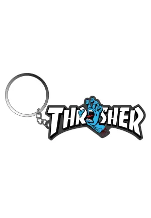 Thrasher x Santa Cruz - Screaming Logo Black/Blue - Keychain