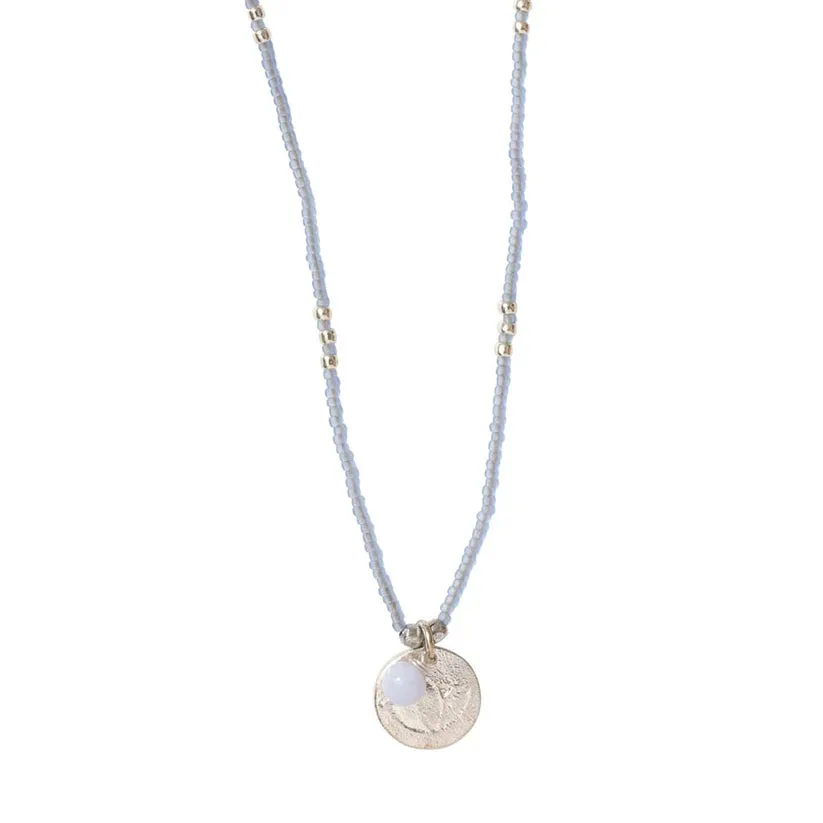 Timeless Blue Lace Agate Silver Coloured Necklace