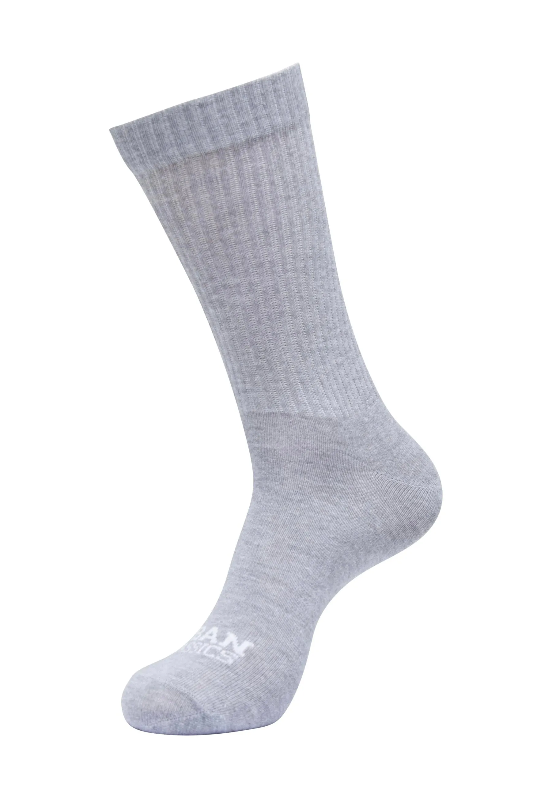 Urban Classics - Simple Flat Knit Pack Of 3 White/Black/Heathergrey - Socks