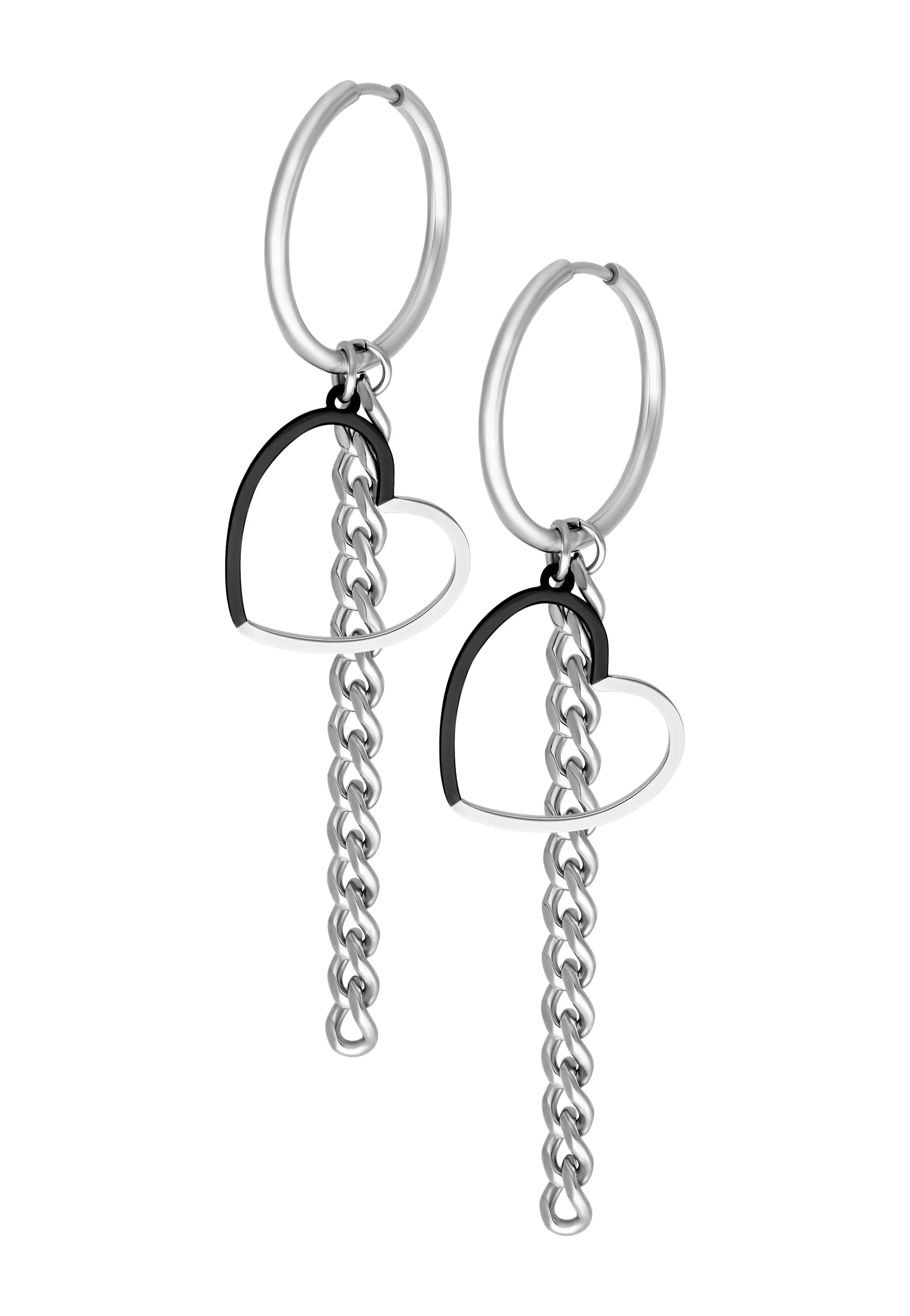 Wildcat - 2 Coloured Heart Silver - Earrings