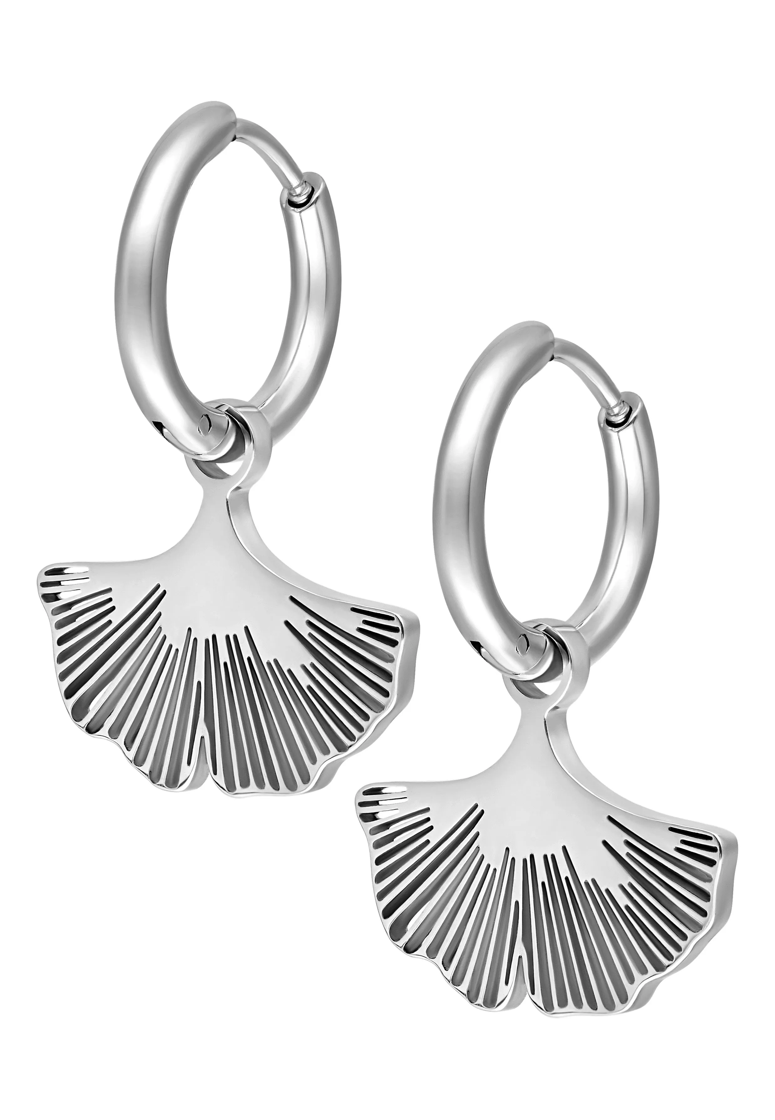 Wildcat - Little Ginkgo Hoops Silver - Earrings