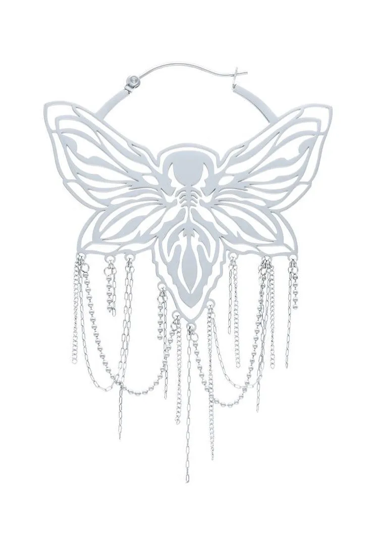 Wildcat - Moth Chain Silver - Earrings