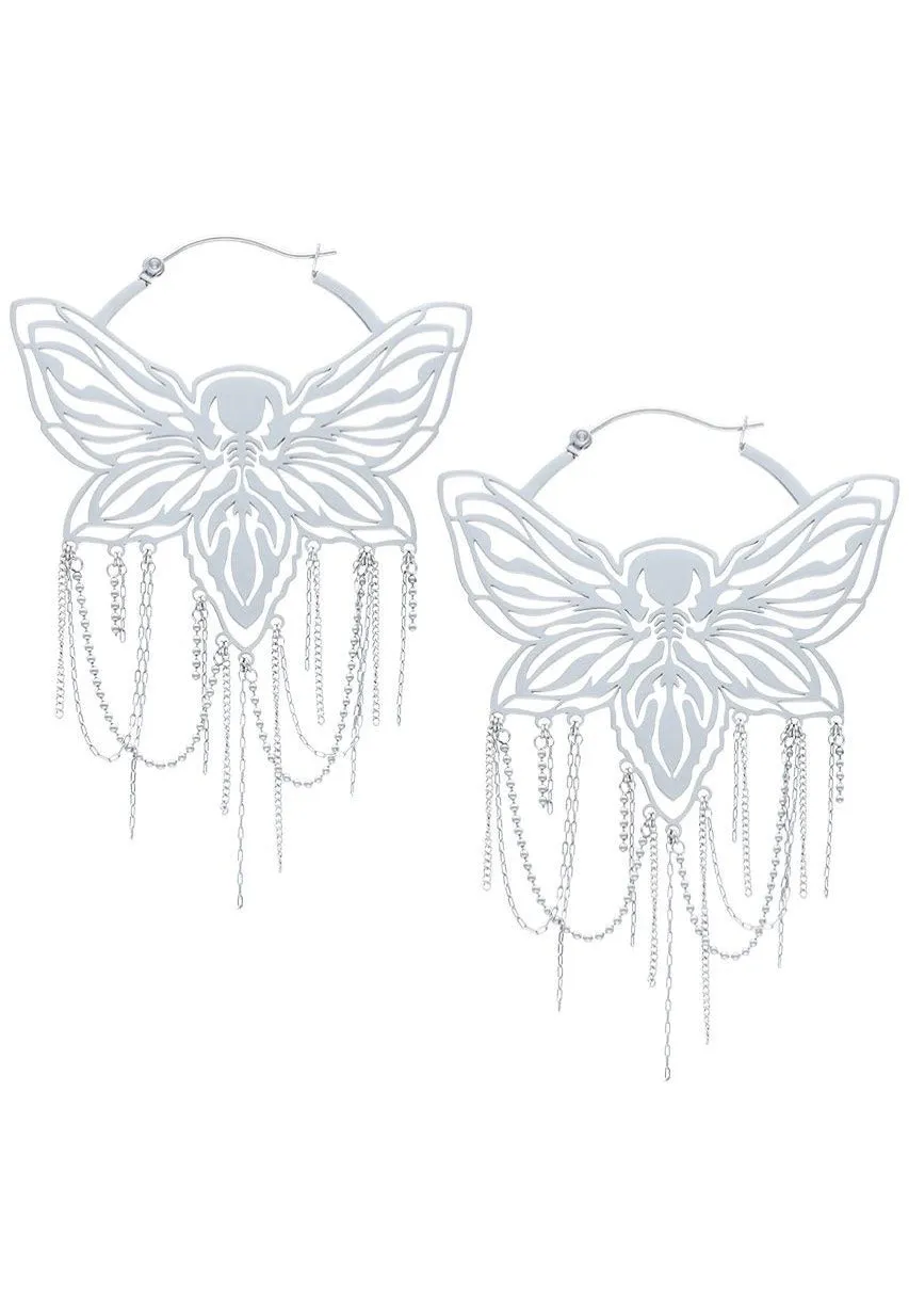 Wildcat - Moth Chain Silver - Earrings