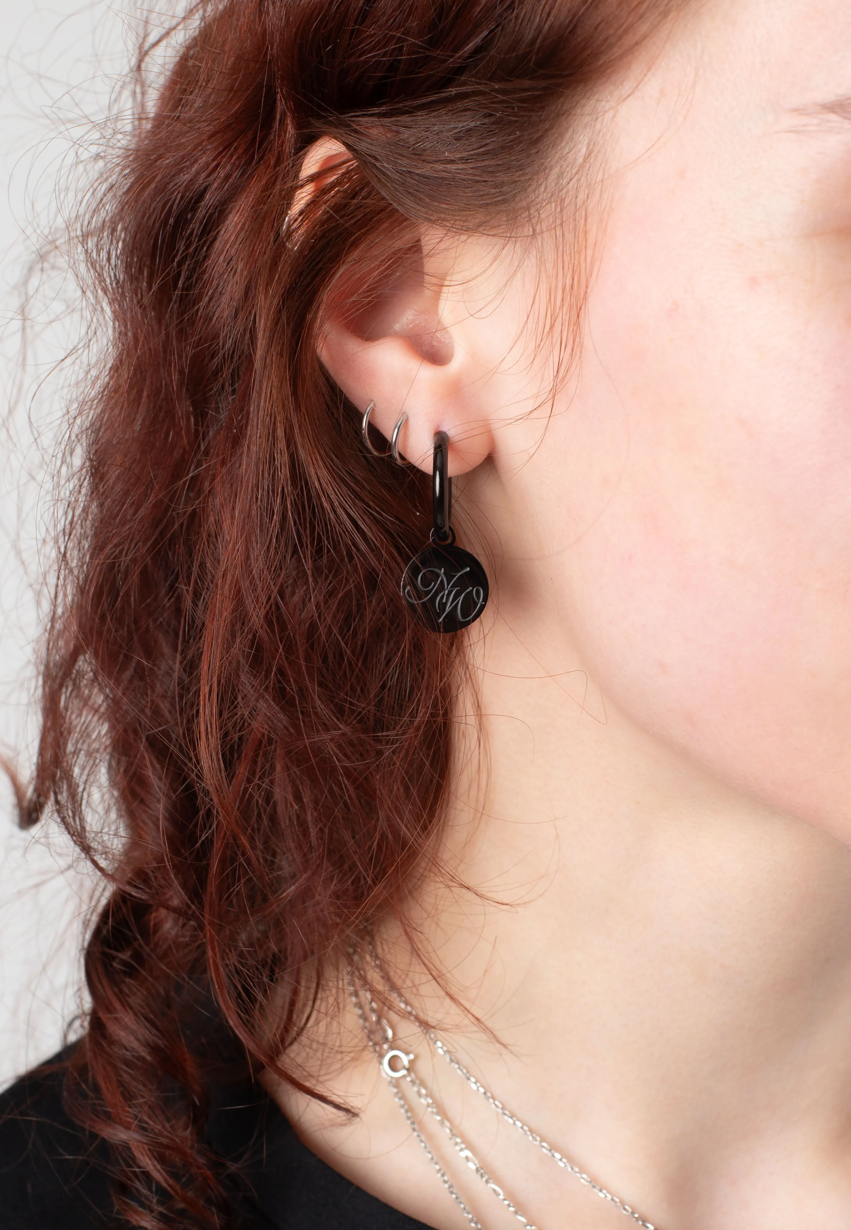 Wildcat x Nightwish - Little Hoops Coin Log Black - Earrings