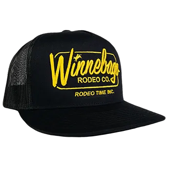 Winnebago Rodeo Co. Black Mesh Flat Bill Cap