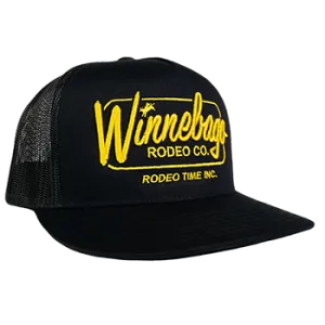 Winnebago Rodeo Co. Black Mesh Flat Bill Cap