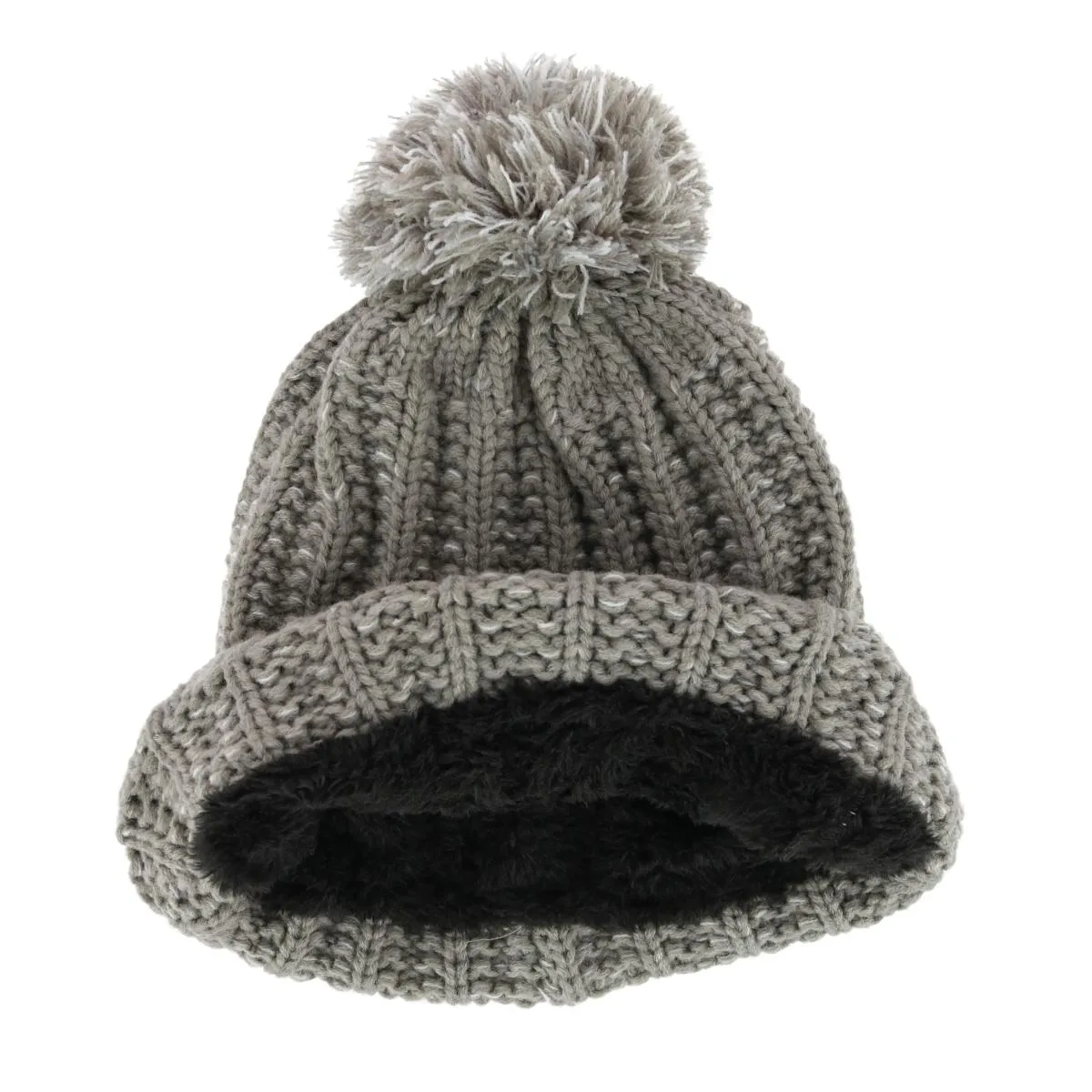 Women's Sherpa Lined Knit Winter Beanie Pom Hat